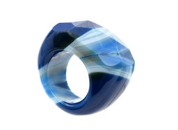 Крупный перстень из Агата цвет синий