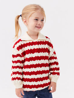 Polo Yaka Uzun Kollu K?z Bebek Triko Kazak