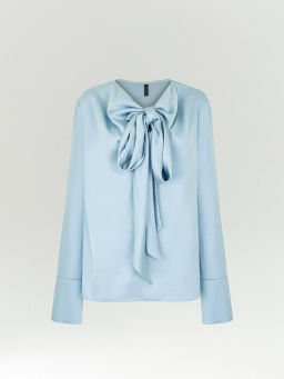 Блузка из вискозы с воротником-бантом, B3190/pegas
