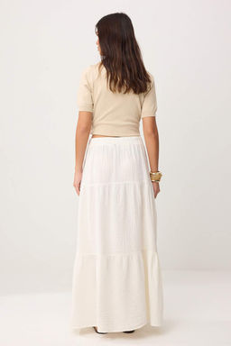 Lacivert %100 Pamuk Muslin Uzun Maxi Etek TWOSS25ET00174 - Trendyolmilla фото 8