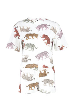 Trendyolmilla Kad?n Couple/Cift Ekru %100 Pamuklu Kaplan Desenli Sortlu Orme Pijama Tak?m? THMSS24PT00078  фото 15