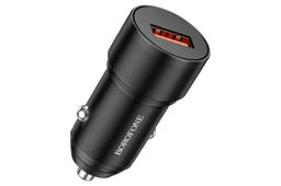 Зарядное устройство автомобильное Borofone "Wisdom" (BZ19A, 6974443387421) 1 выход USB 18Вт, QC3.0, черное