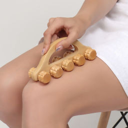 Массажёр «Гусеница», 18×5.5×8 см, 10 колёс, деревянный