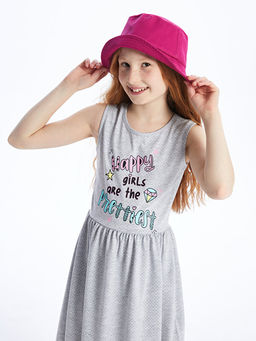 Bisiklet Yaka Bask?l? K?z ?ocuk Elbise - Waikiki фото 3