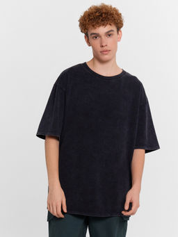 Футболка мужская черная с обработкой эйсид ACID WASH черное олово 111882 - Mark formelle фото 2