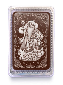 Дед мороз с посохом (снегурочка с мишкой и подарки) 160 грамм сладкий подарок - Покровский пряник фото 4