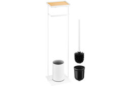 Подставка для туалетной бумаги с ершиком 16*15*59 см "Белая"