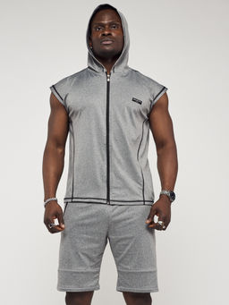 Спортивный костюм летний мужской серого цвета 22610Sr