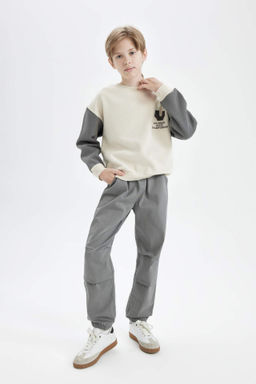 Erkek Cocuk Bagc?kl? Beli ve Pacas? Lastikli Cepli Jogger Gabardin Pantolon - Defacto фото 2