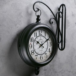 Часы настенные двусторонние, на подвесе «Секка», дискретный ход, d=22 см, 40×30 см, 2хАА, черные