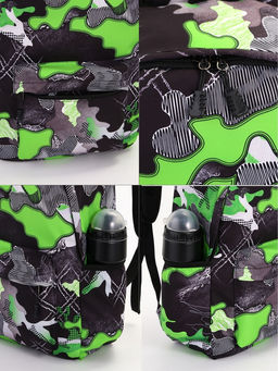 Рюкзак школьный на молнии, с карманами, с абстрактным принтом, размер 30?13?42 см, с принтом, чёрный