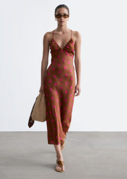 Vestido midi lencero de sat?n