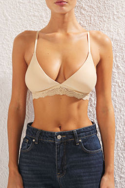 TRENDYOLMILLA Siyah Micro Dantel Detayl? Balensiz Kapl? Ucgen Orme Sutyen THMSS25SU00027 фото 11