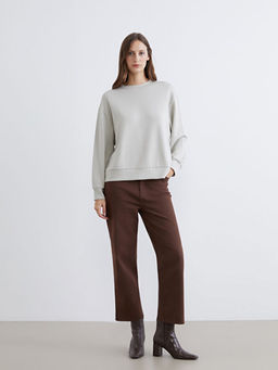 Bisiklet Yaka Oversize Kad?n Sweatshirt