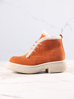 Ботинки 308.агатаw.Мандарин замша з/шерсть