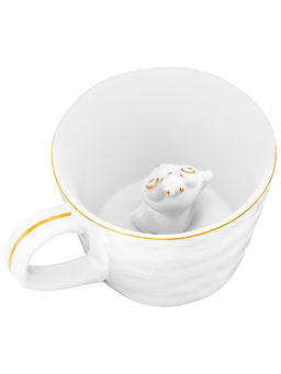 Кружка 300 мл 14*10*7,5 см Царевна-лягушка с фигуркой внутри, белый с золотом, фарфор - Elan gallery фото 5