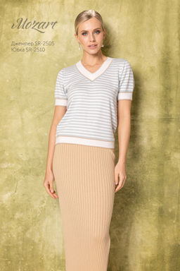 SR-2505 Джемпер в полоску из вискозы с хлопком - Mozart фото 2