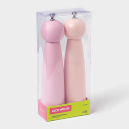 Набор мельниц для специй Доляна Облако, 2 шт., 27 см, розовый  фото 6