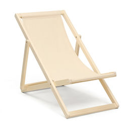 Шезлонг складной, деревянный, с тканью