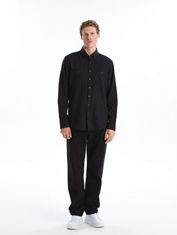 Regular Fit Uzun Kollu Gabardin Erkek G?mlek