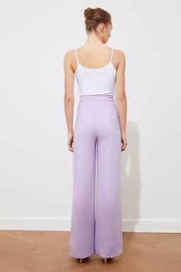 TRENDYOLMILLA Lila Wide Leg/Genis Paca Dokuma Kumas Pantolon TWOSS19ST0179  фото 10