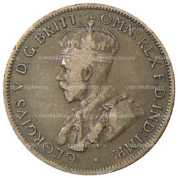 Монета 1/2 пенни 1921 года Австралия