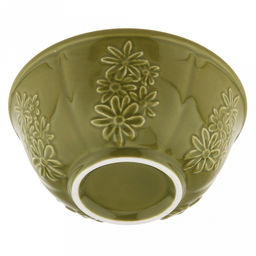 "Русское поле" Пиала фарфоровая 300мл, д12см, h5,4см, с деколью, рифленый борт, зеленый, в коробке (Китай)