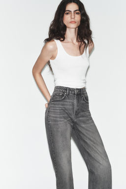 JEANS TRF MOM FIT TIRO ALTO / Gris antracita - Zara фото 3