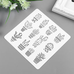 Пластиковый трафарет для творчества «Комнатные растения», шаблон, 15×15 см