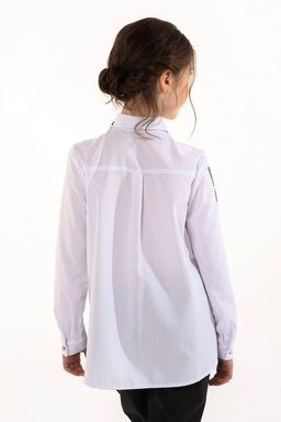 Белая школьная блуза Mooriposh, модель 06126  фото 4