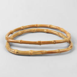 Ручки для сумки, 2 шт., бамбук, 17×12 см, толщина 0.8 см