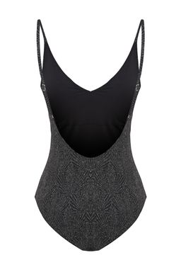 Siyah V Yaka S?rt Dekolteli Simli Normal Paca Mayo TBESS23MA00222