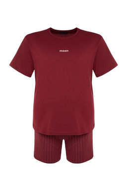 TRENDYOL MAN Buyuk Beden Bordo Regular Fit Rahat Bask?l? Sortlu Pijama Tak?m? TMNSS23PT00014 - Trendyolmilla фото 22