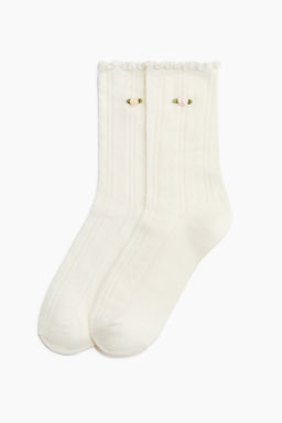 Pack de 2 calcetines en punto pointelle