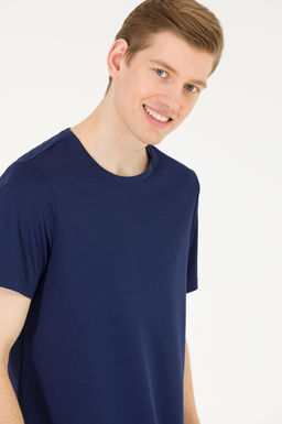 Мужская темно-синяя футболка с круглым вырезом - U.s. polo assn фото 4