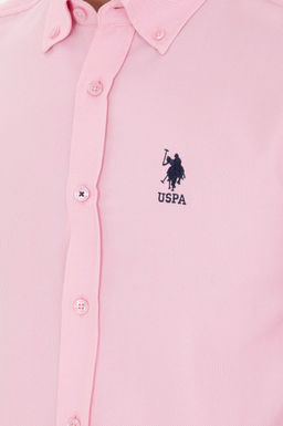 Мужская розовая базовая рубашка с длинным рукавом - U.s. polo assn фото 7