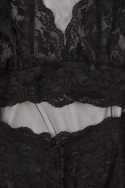 Siyah 3lu Tul Dantel Detayl? Kaps?z Orme Sabahl?k+Ic Camas?r? Tak?m? THMAW26CC00013 - Trendyolmilla фото 8