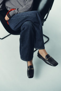 EMBOSSED LOAFERS WITH BUCKLE