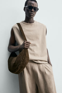 SUDADERA TANK RELAXED FIT TEXTURA / Beige - Zara фото 5