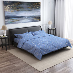 Пододеяльник Евро Макси Треугольники, светло-синий 240х215см, бязь Комфорт 121г/м2, хлопок 100%, упаковка классическая ПВХ 28х41см, Домашняя мода (Россия)  фото 2