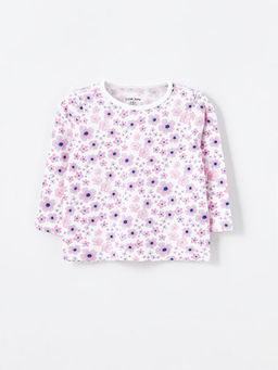 Bisiklet Yaka ?i?ekli K?z Bebek Pijama ?st