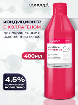 Concept ProWay Кондиционер-бальзам д/стабилизации и сохранения цвета Коллагеновый 400мл