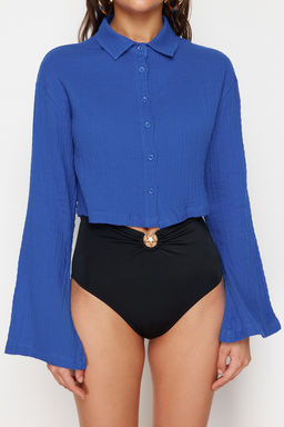 TRENDYOLMILLA Beyaz Dokuma Muslin Plaj Gomlegi TBESS24GO00011  фото 25