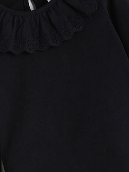 Yaka Detayl? Penye K?z ?ocuk Ti??rt