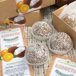 Кокосовые с апельсином, конфеты ручной работы