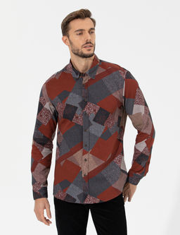 Turuncu Slim Fit Uzun Kollu G_mlek