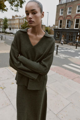 SOFT-TOUCH KNIT POLO JUMPER - Zara фото 2