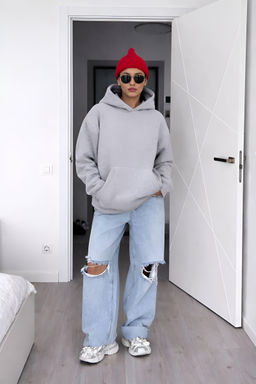 Толстовка женская с капюшоном "Вasic" меланж