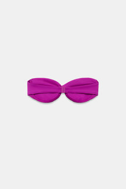 TOP BIKINI BANDEAU AROS NUDO / Magenta - Zara фото 7