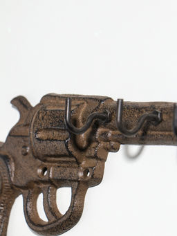 Крючки настенные «Револьвер с барабаном», ключница декоративная, чугун, 22×11×4 см